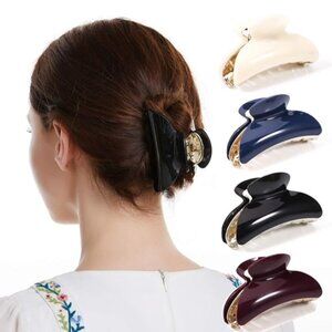 NEW 4PCs of Hair Claw Double Grip Teeth Clips for Women or Girls
